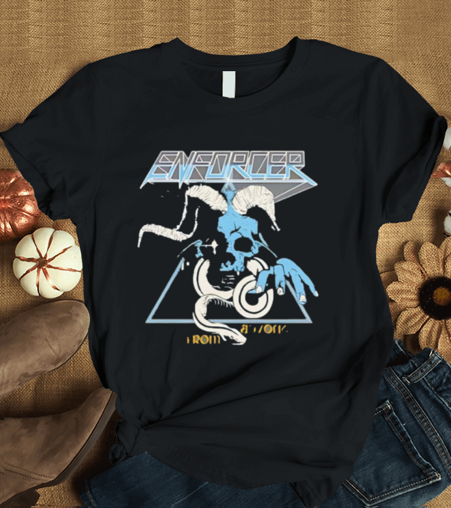 Enforcer Devil Blue Skull From Beyond Retro Metal T-Shirt