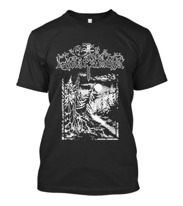 Lunar Amulet Enchanted Forest Sword Moonlit Night T-Shirt