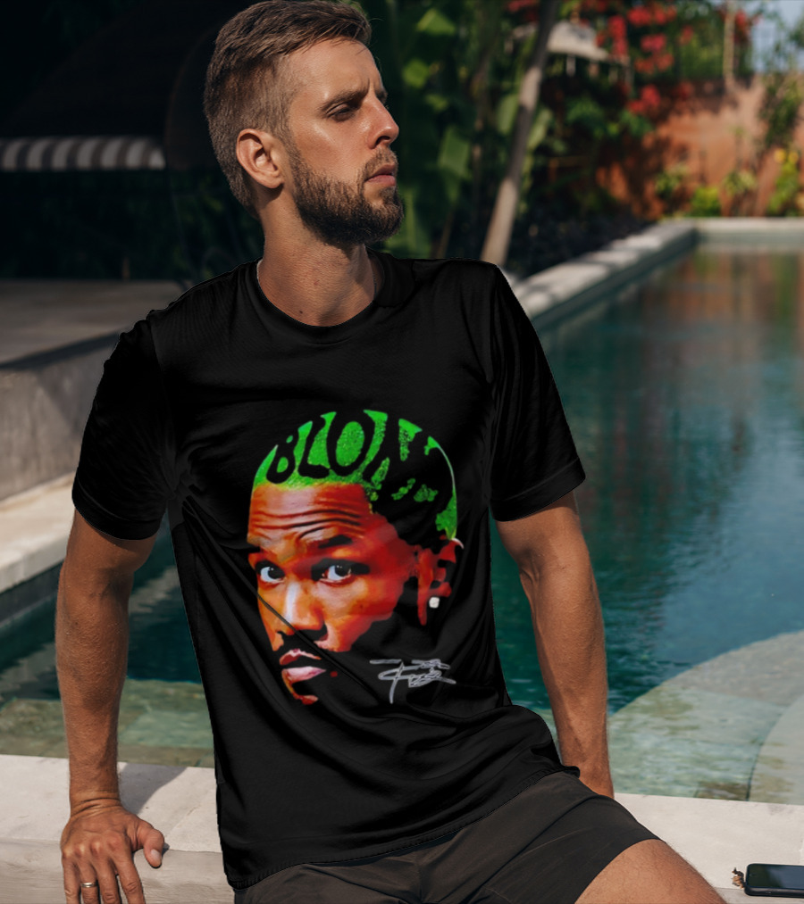 Blond Frank Ocean Big Face Green Hair Signature T-Shirt