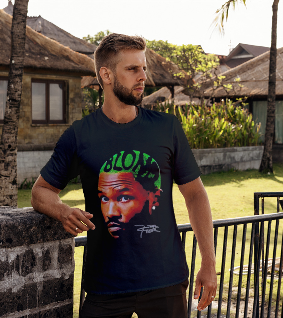 Blond Frank Ocean Big Face Green Hair Signature T-Shirt