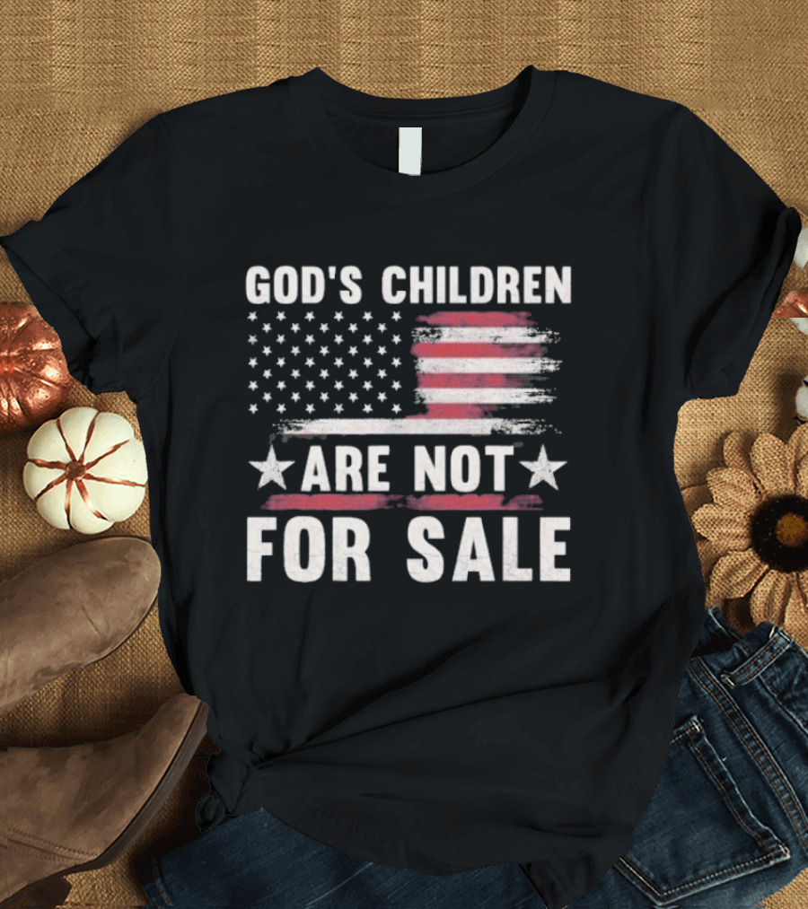 God's Children Are Not For Sale American Flag Stars Stripes T-Shirt