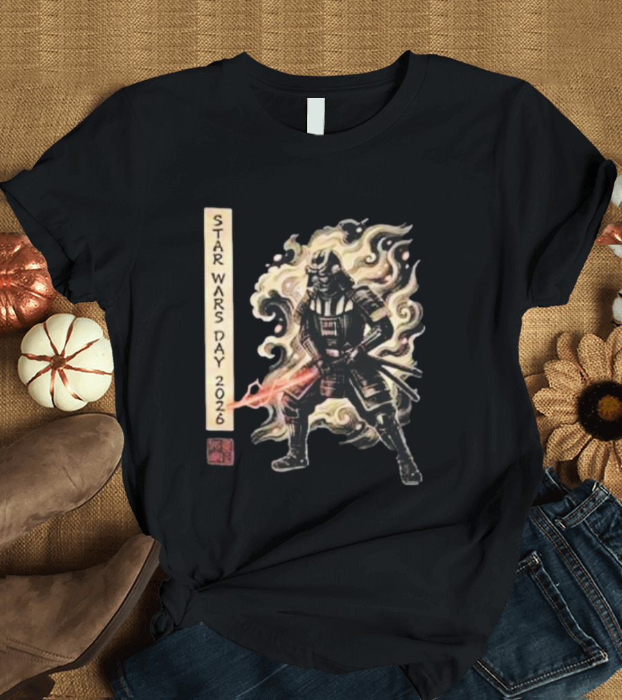Star Wars Day 2026 May 4 Darth Vader Samurai Japanese Ukiyo E T-Shirt