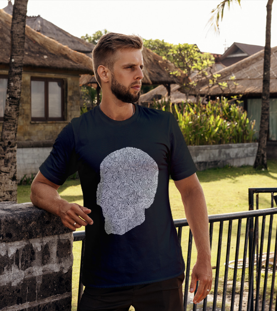 Noah Scalin Obsessive Compulsive Skull Maze T-Shirt