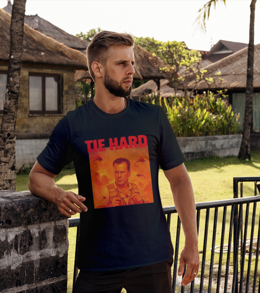TIE HARD Fly Fisherman Action Hero T-Shirt