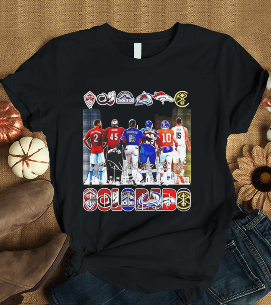 Colorado Rapids Mammoth Rockies Avalanche Broncos Nuggets Players Signatures T-Shirt