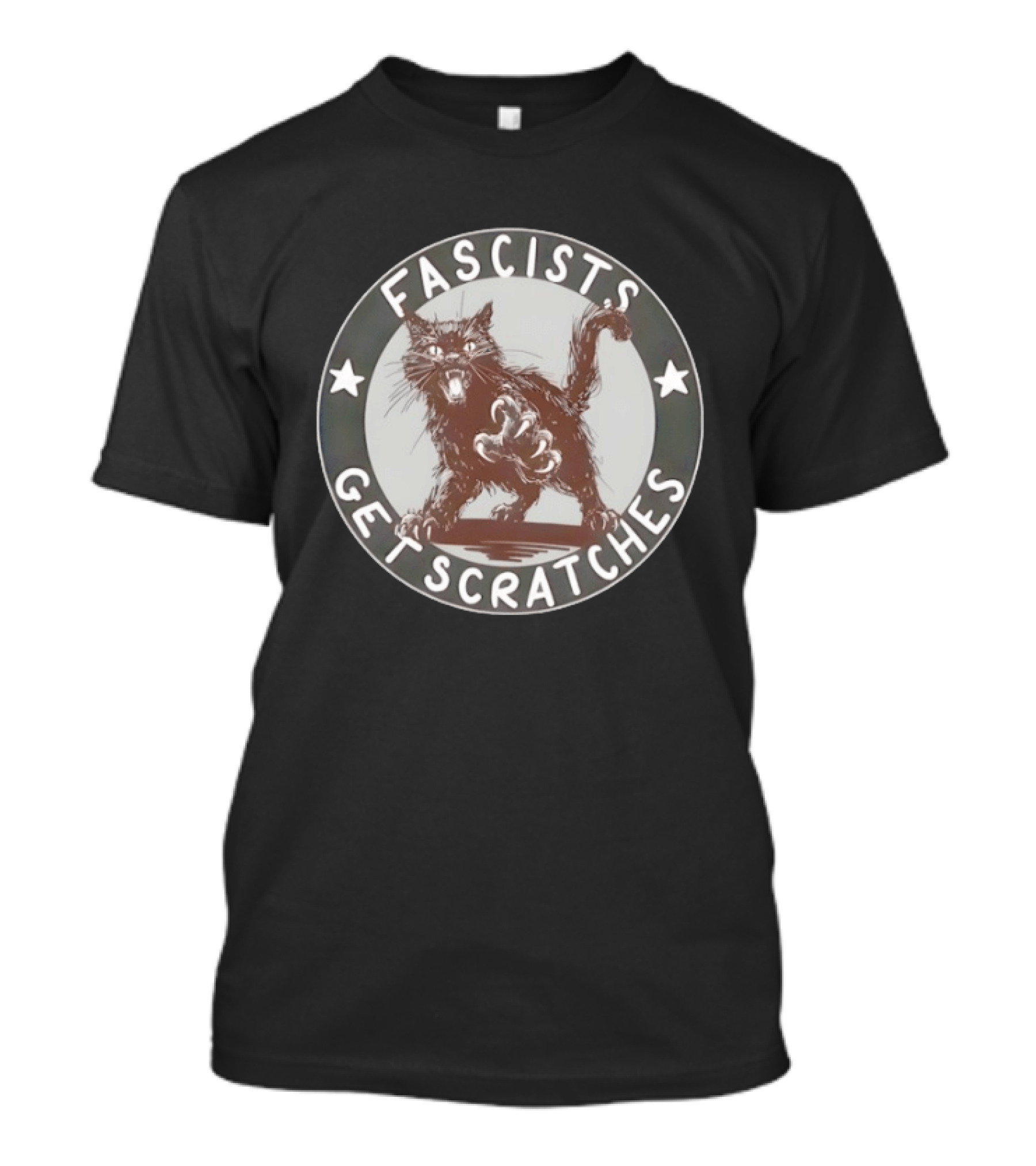 Fascists Get Scratches Anti Fascist Cat T-Shirt