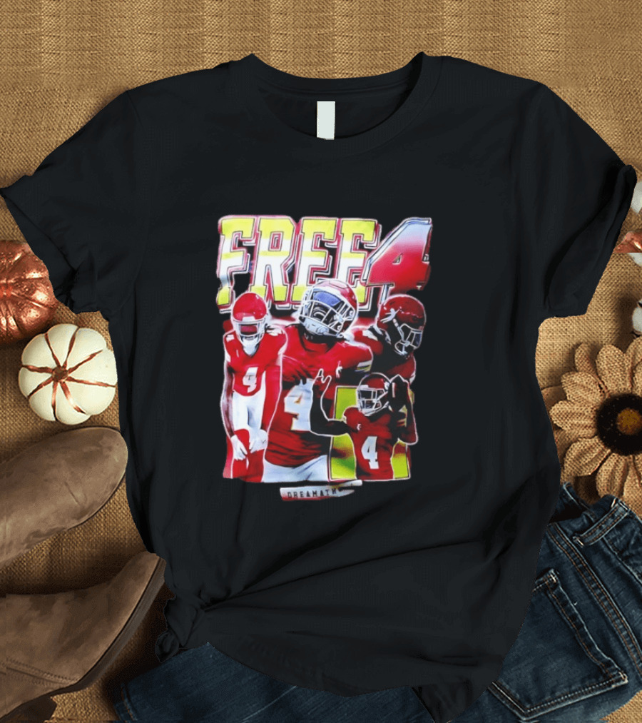 Free 4 Rashee Rice Kansas City Chiefs Dreamathon T-Shirt