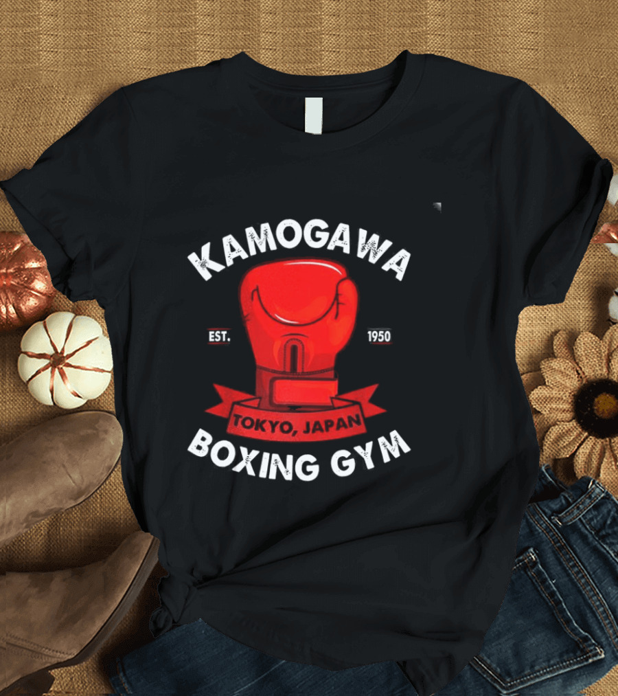 Kamogawa Boxing Gym Tokyo Japan Boxing Gloves Manga Est 1950 T-Shirt