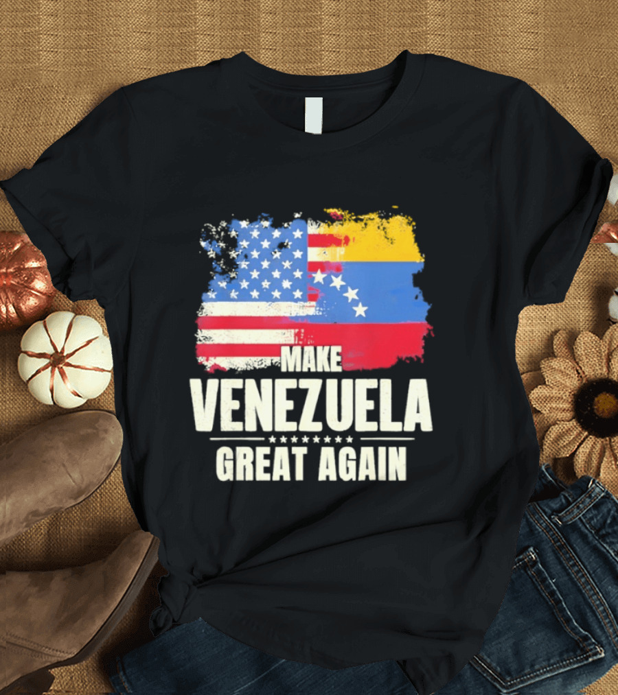 Make Venezuela Great Again USA Flag Fusion T-Shirt