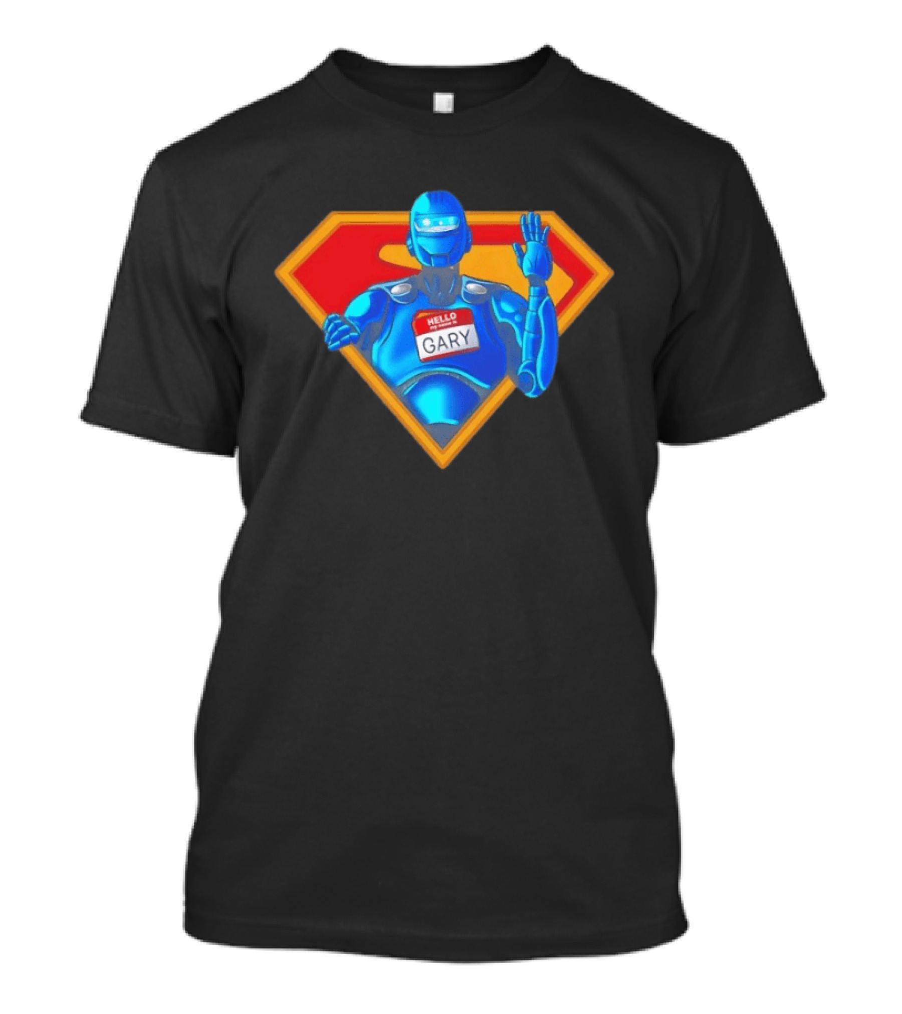 Gary Robot Superman Parody With Nametag T-Shirt