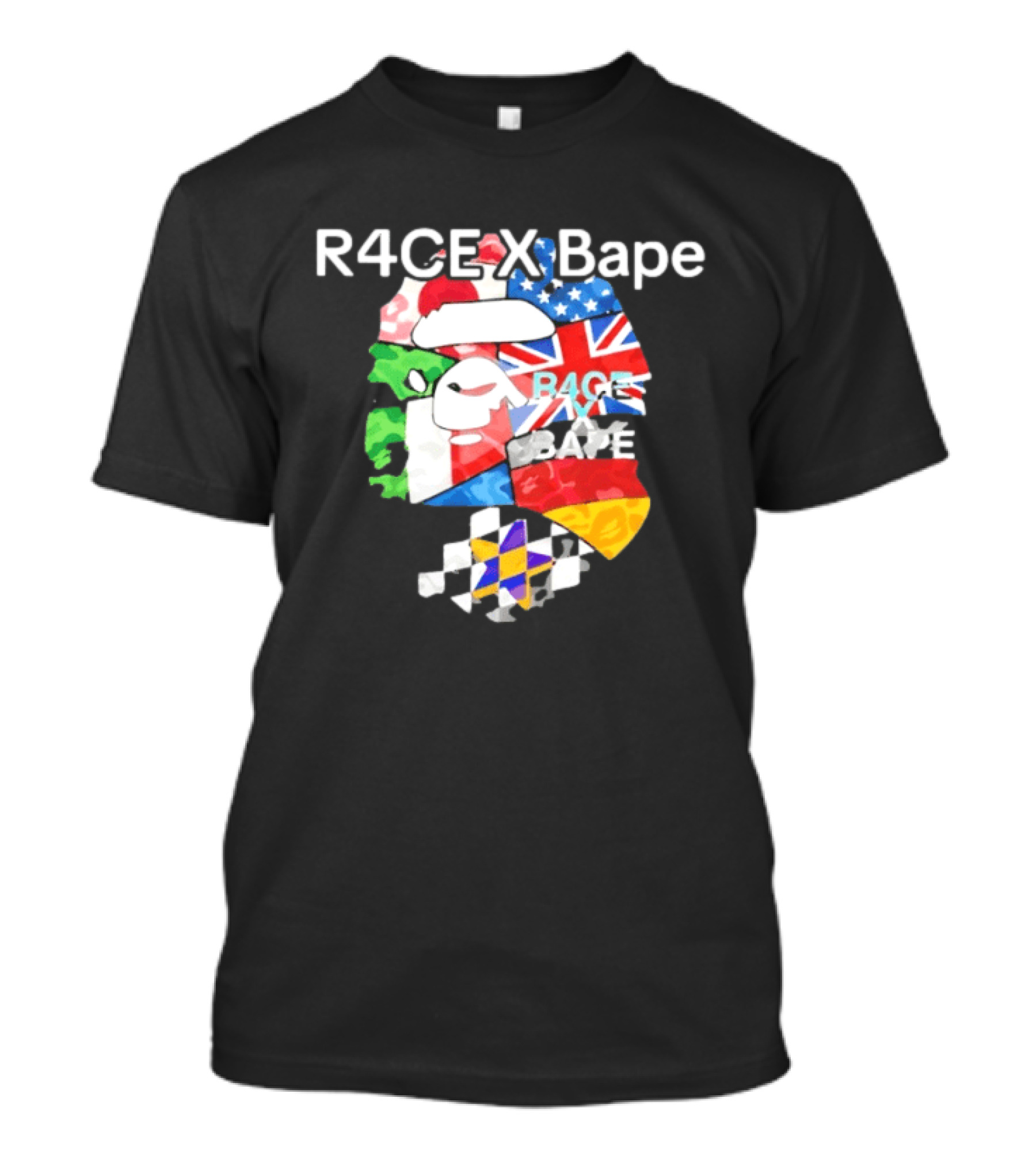 R4CE X Bape International Flags Collaboration T-Shirt