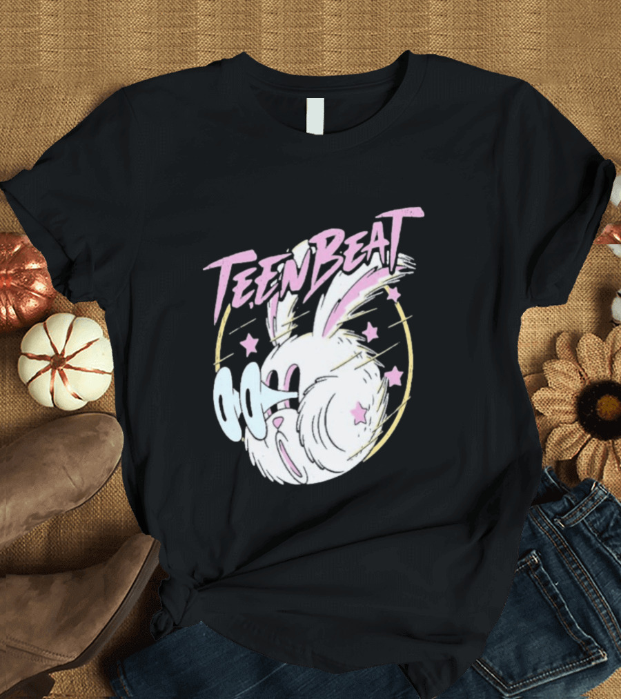 Teen Beat Blink Bunny Whimsical Pastel Stars Emo Vibe T-Shirt