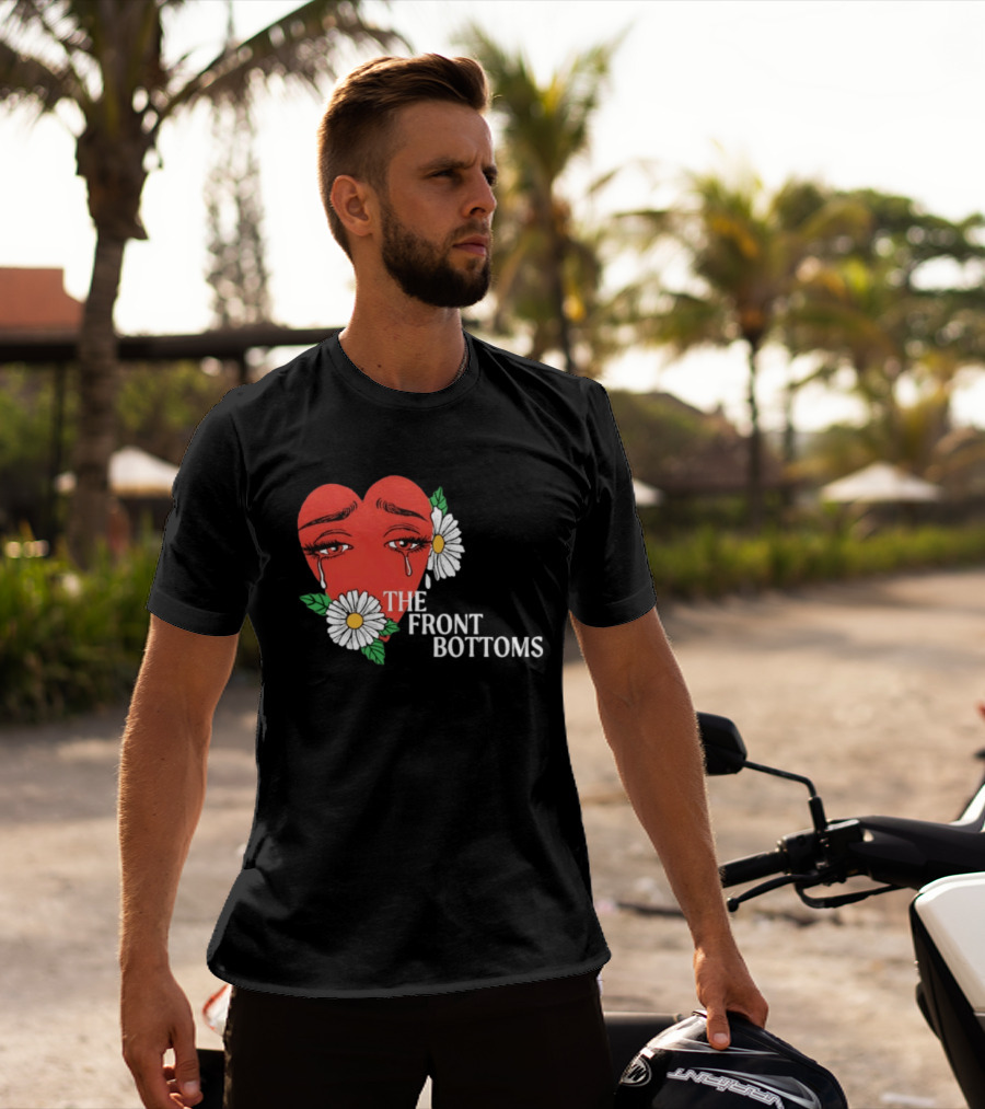 The Front Bottoms Heart With Crying Eyes And Daisies T-Shirt