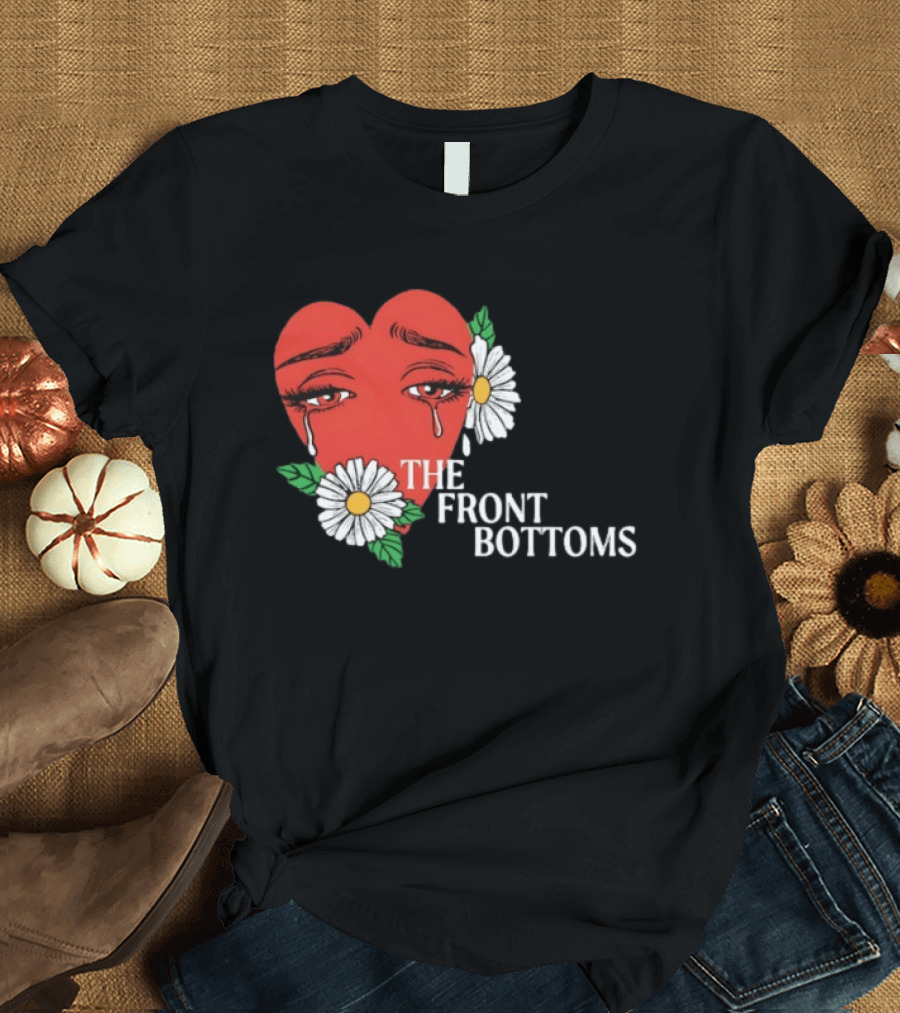 The Front Bottoms Heart With Crying Eyes And Daisies T-Shirt