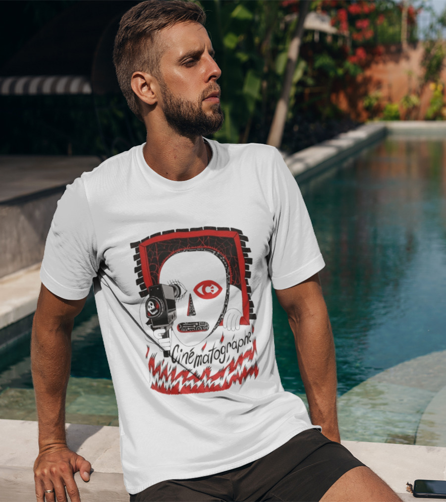Cinématographe Peeping Tom Red Mask Camera T-Shirt