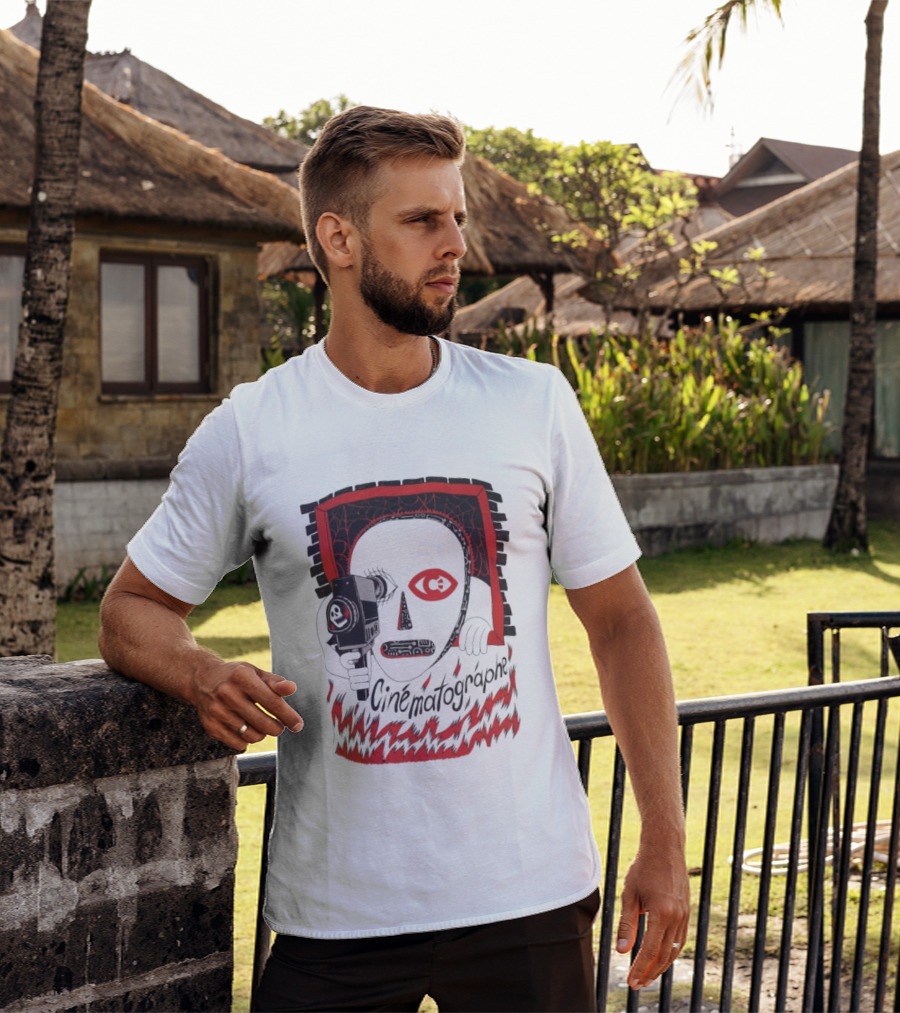 Cinématographe Peeping Tom Red Mask Camera T-Shirt
