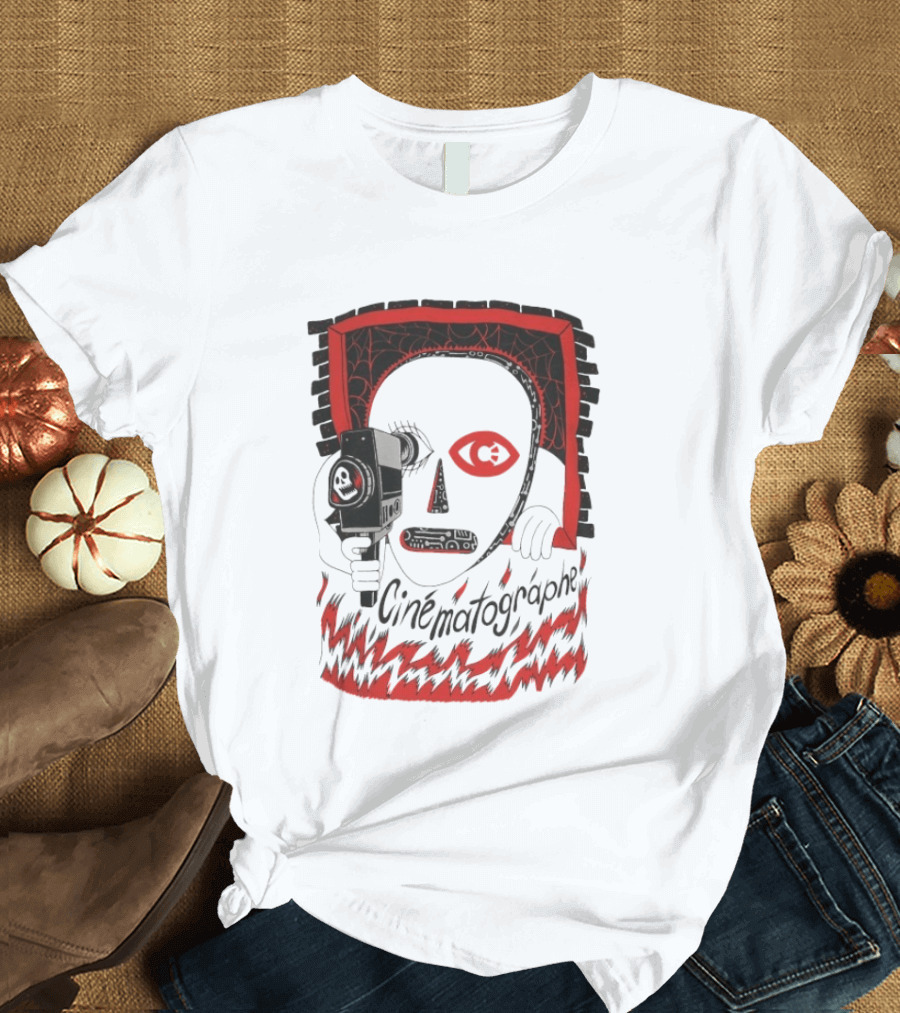 Cinématographe Peeping Tom Red Mask Camera T-Shirt