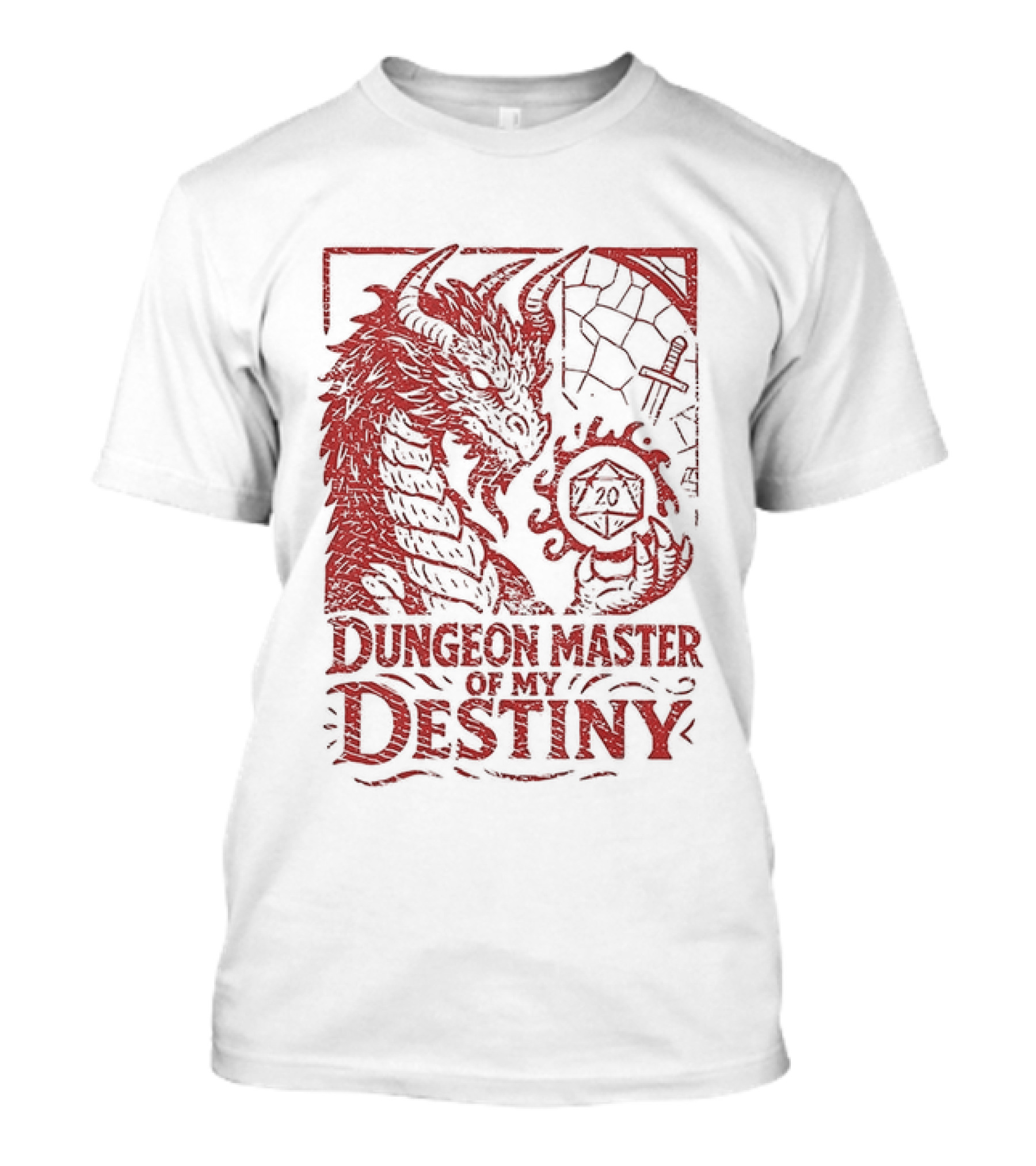 Dungeon Master Of My Destiny 20 Sided Dice Dragon Dungeons And Dragons T-Shirt