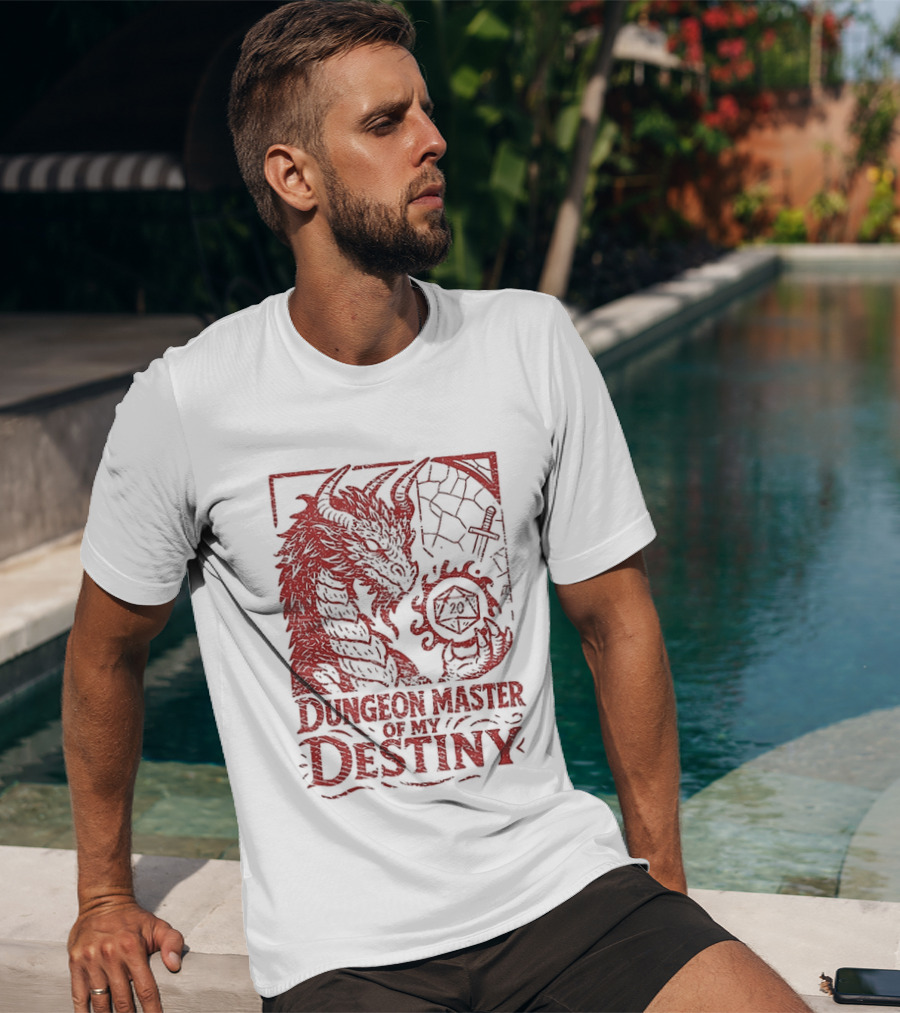 Dungeon Master Of My Destiny 20 Sided Dice Dragon Dungeons And Dragons T-Shirt