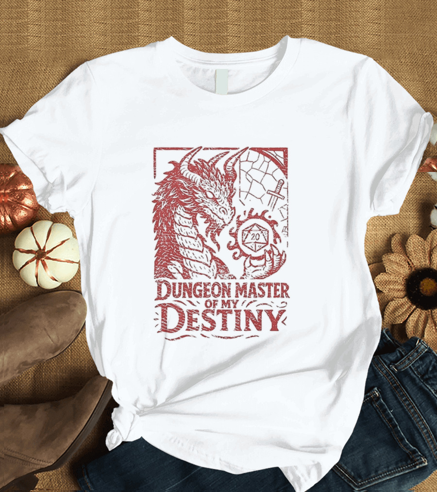 Dungeon Master Of My Destiny 20 Sided Dice Dragon Dungeons And Dragons T-Shirt