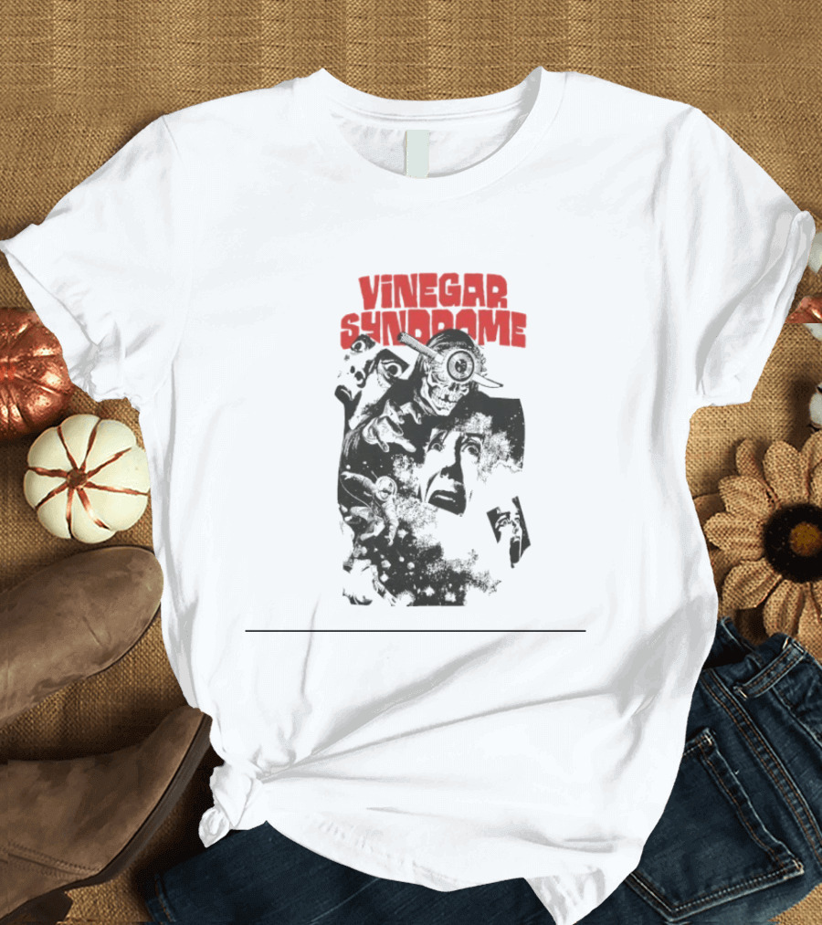 Vinegar Syndrome Cosmic Terror Vintage Horror Aesthetic Monster Scene T-Shirt