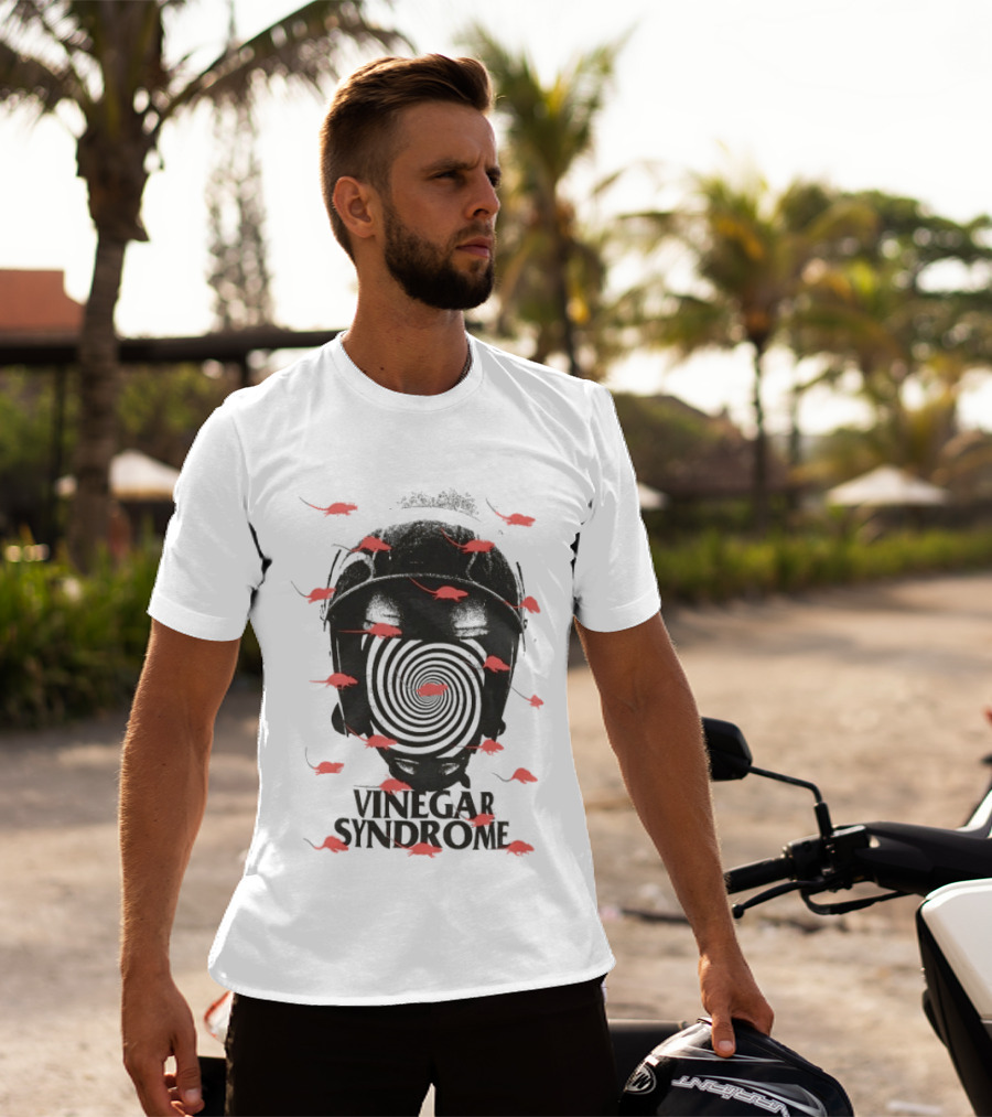 Vinegar Syndrome Ratpocalypse Rats Gas Mask Swirl Red Rodents T-Shirt