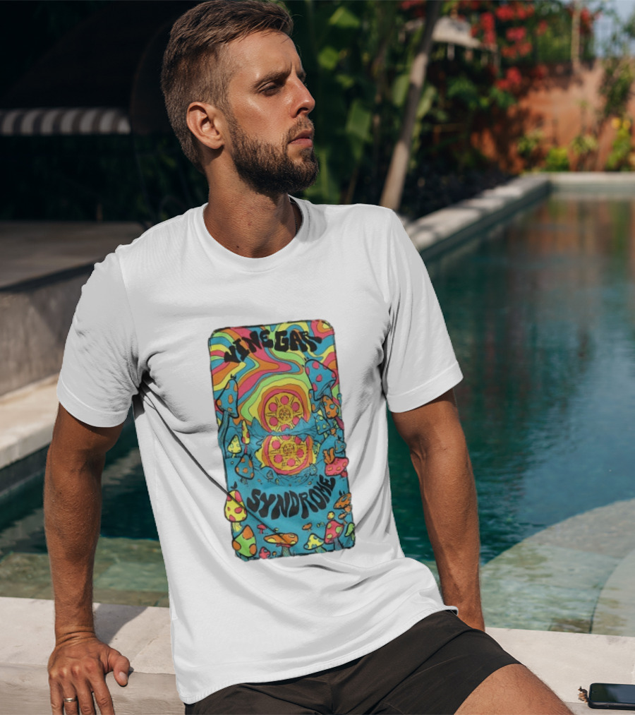 Vinegar Syndrome Shroomland Psychedelic Sun Variant Trippy Mushrooms T-Shirt