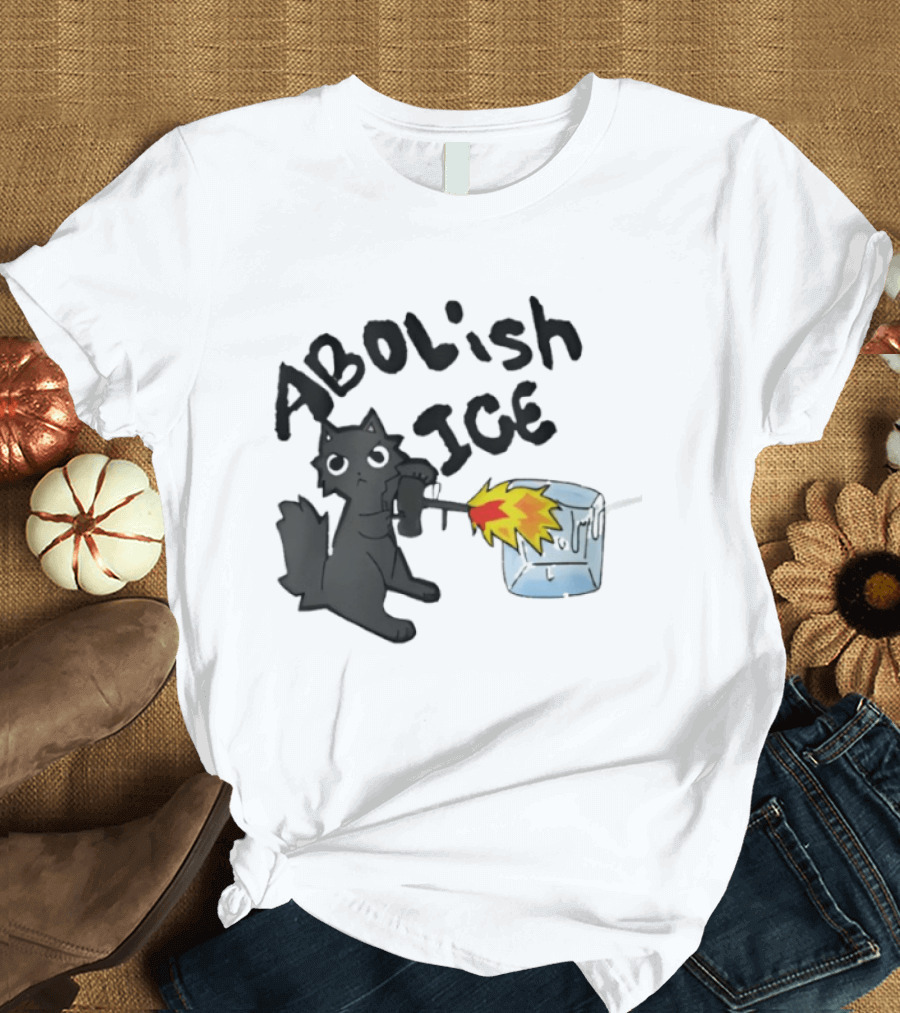 Abolish Ice Cat Torch Melting Cube T-Shirt