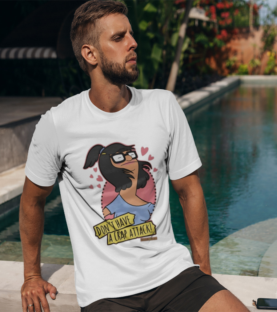 Bob's Burgers Don't Have A Crap Attack Character Graphic With Pink Hearts T-Shirt