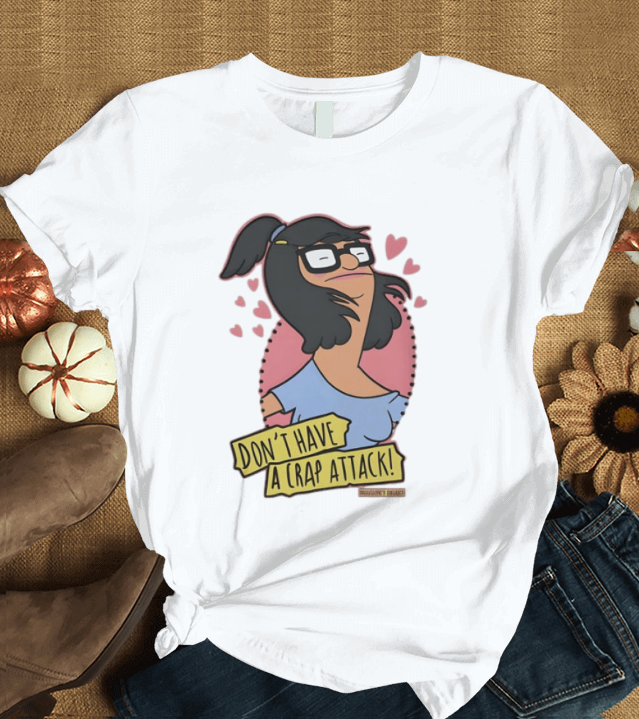 Bob's Burgers Don't Have A Crap Attack Character Graphic With Pink Hearts T-Shirt