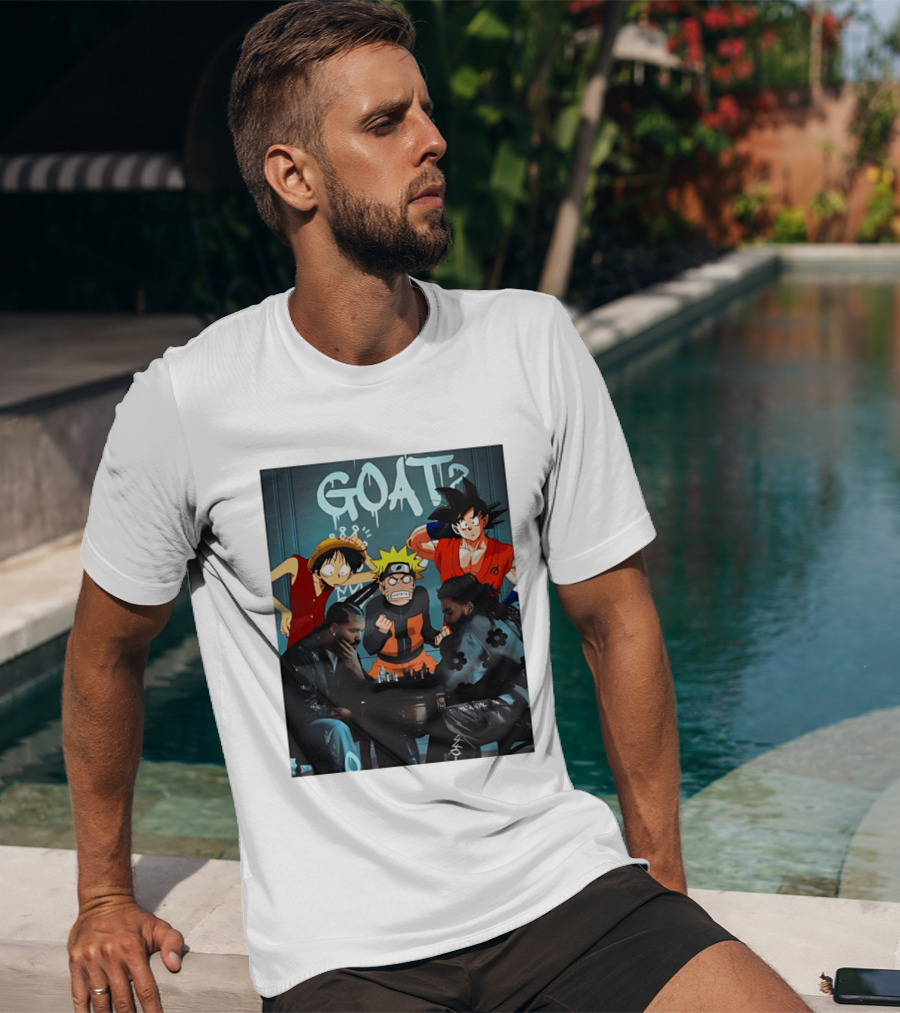 Drake 21 Savage GOAT Monkey D. Luffy Naruto Uzumaki Goku Chess Table T-Shirt
