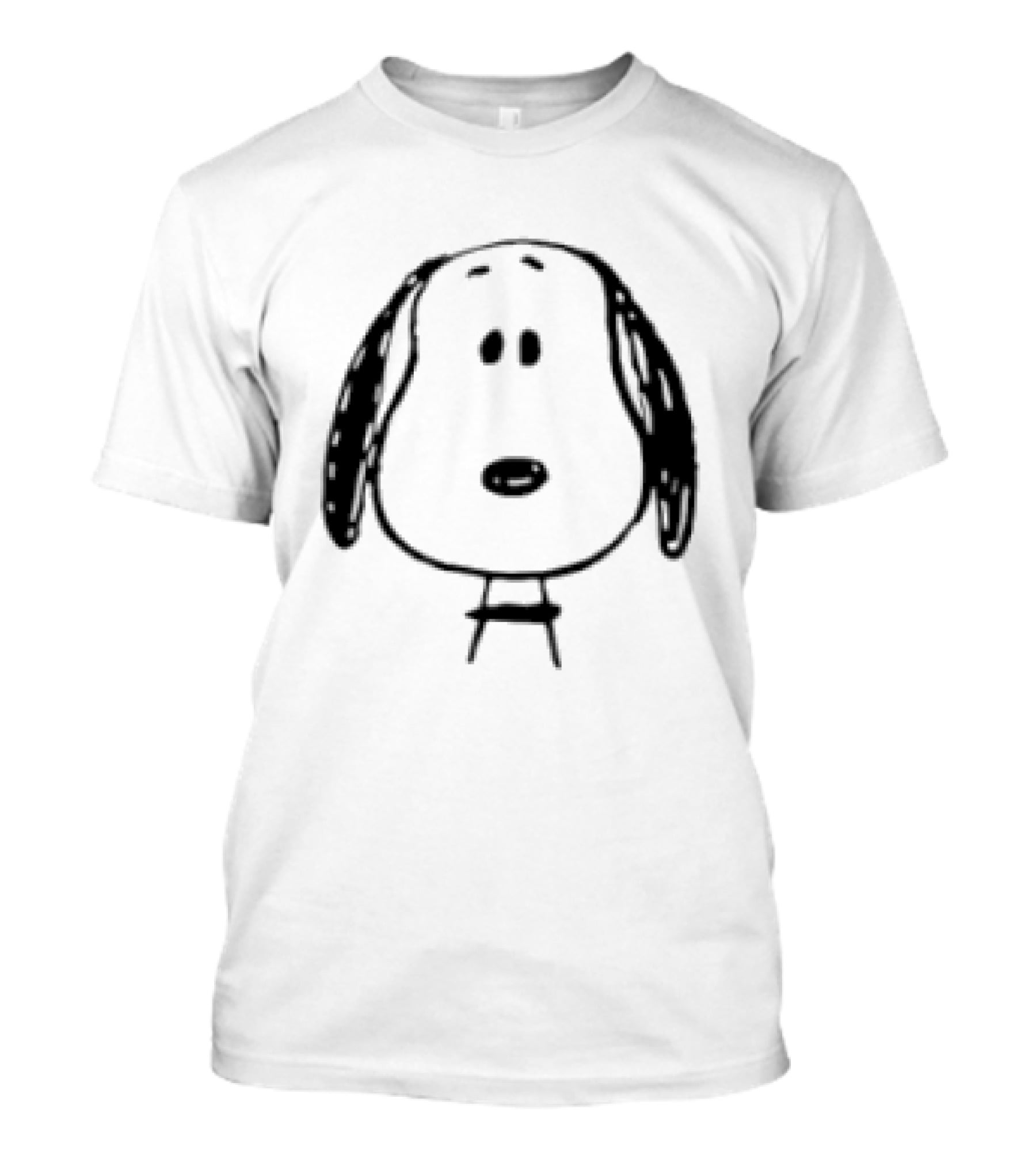 Peanuts Snoopy Face Black And White Cartoon T-Shirt