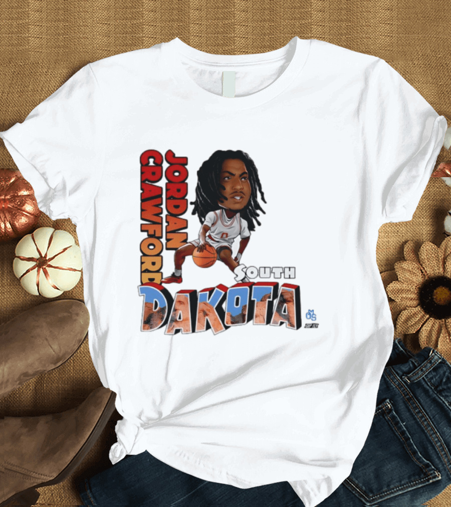 Jordan Crawford South Dakota Basketball Player Cartoon Sports T-Shirt