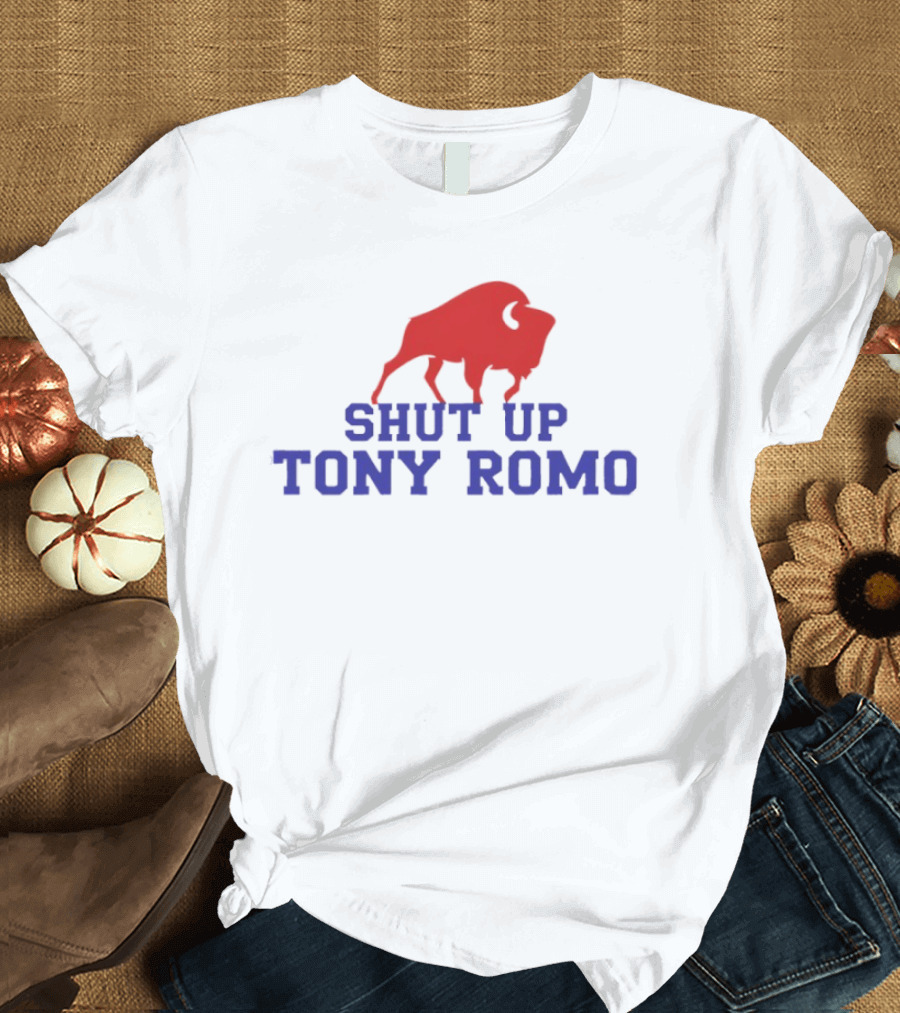 Shut Up Tony Romo Buffalo Bison Red Blue T-Shirt