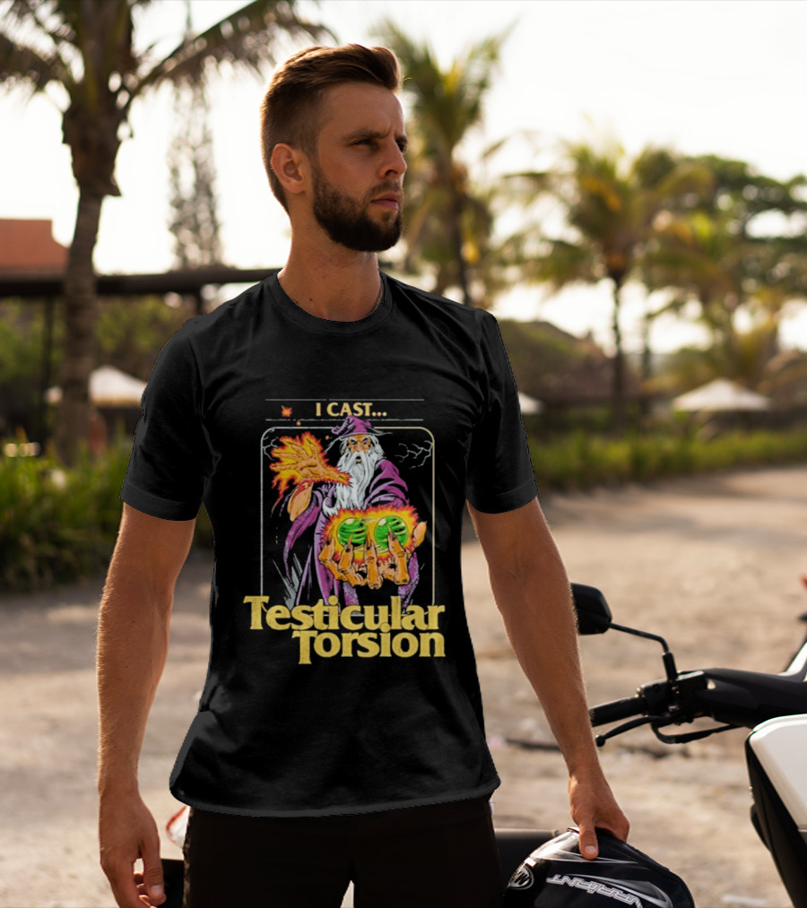 Aidan Wachter I Cast Testicular Torsion Wizard Magic Spell T-Shirt