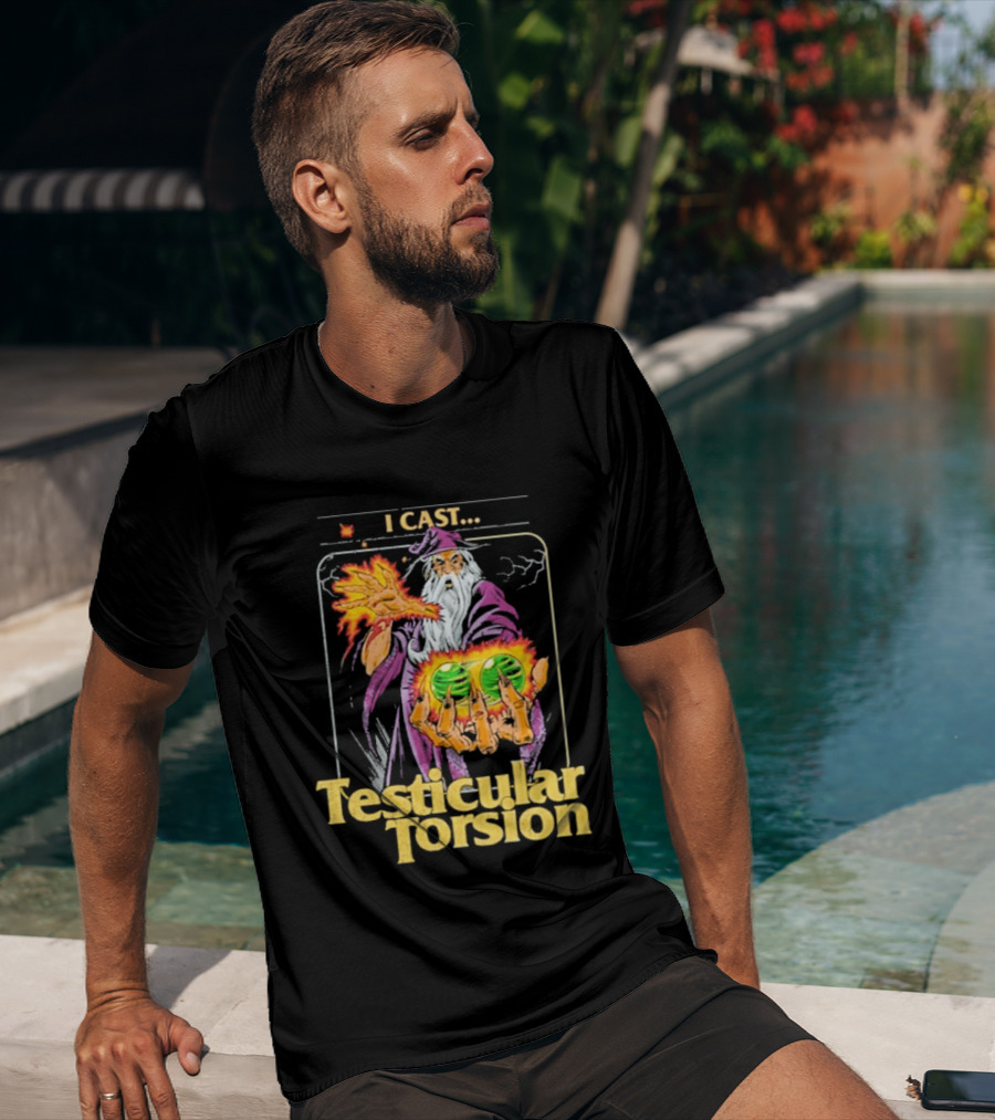 Aidan Wachter I Cast Testicular Torsion Wizard Magic Spell T-Shirt