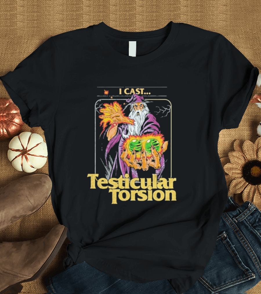 Aidan Wachter I Cast Testicular Torsion Wizard Magic Spell T-Shirt