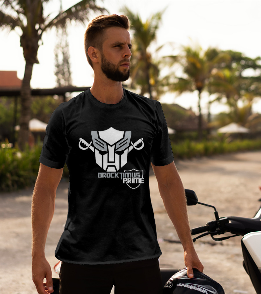 Brocktimus Prime Transformers Las Vegas Raiders Silver Shield T-Shirt