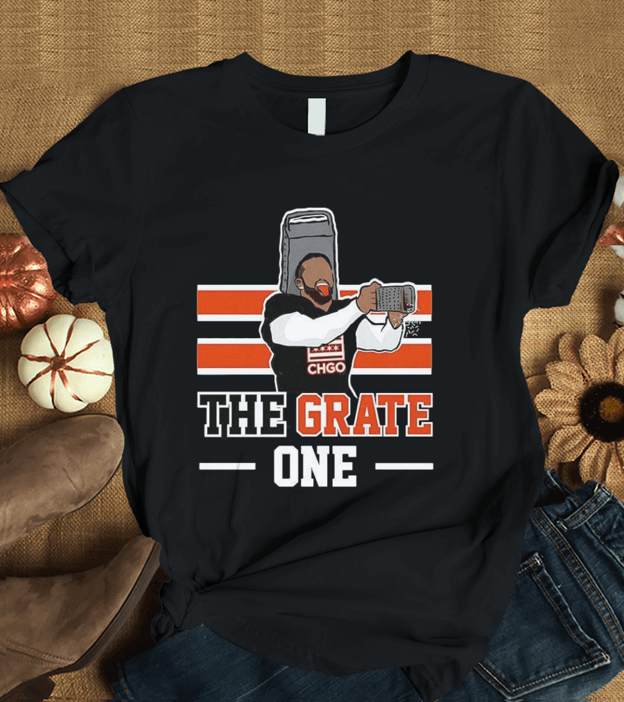Chicago Bears CHGO The Grate One Caleb Williams Cheese T-Shirt