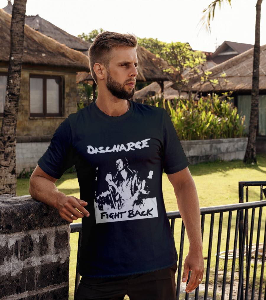 Discharge Fight Back Punk Music Performance T-Shirt