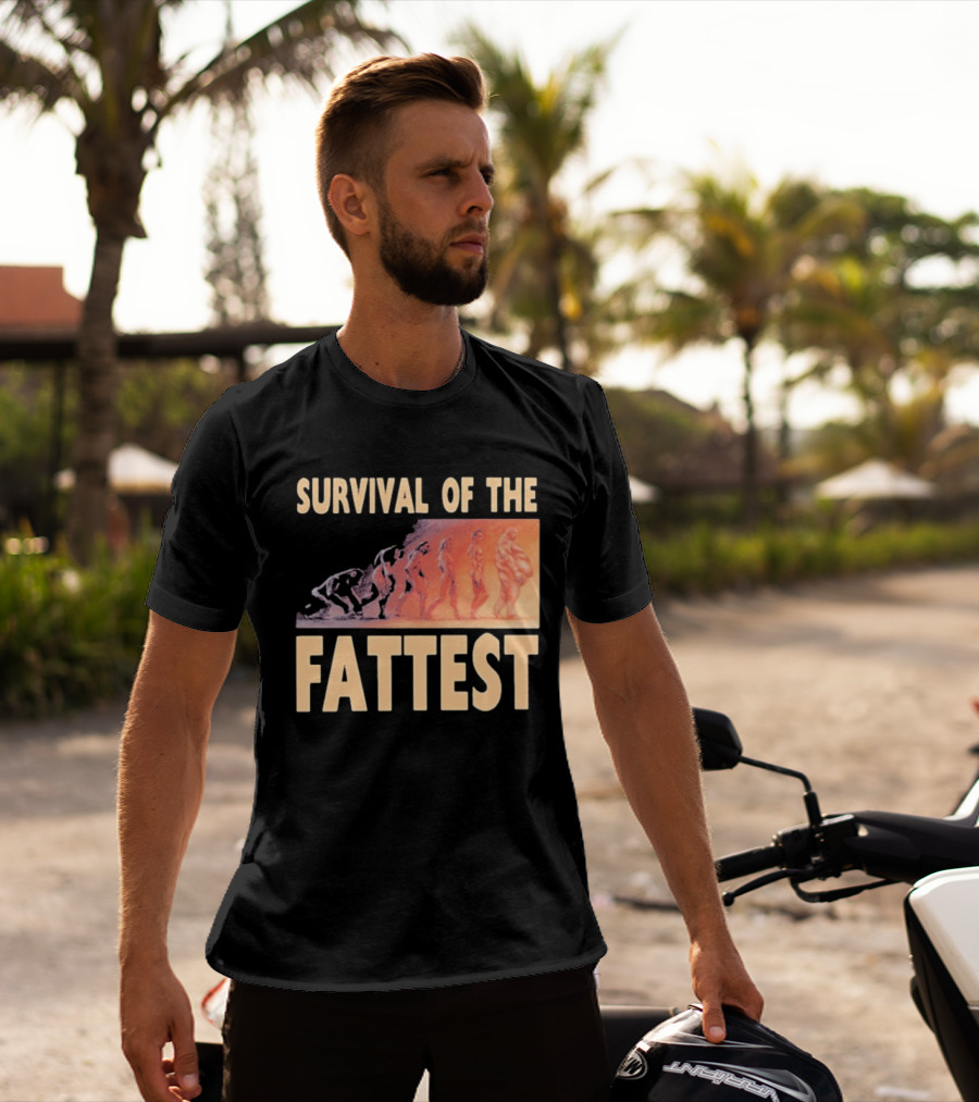 Survival Of The Fattest Evolutionary Humor Fat Wreck Chords T-Shirt