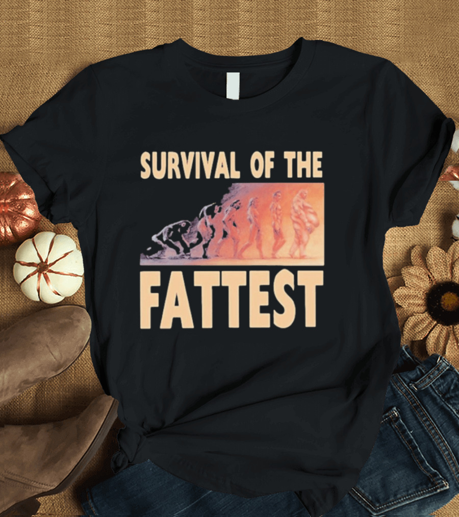 Survival Of The Fattest Evolutionary Humor Fat Wreck Chords T-Shirt