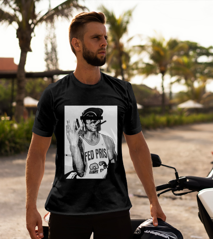 Greg Puciato Fed Pris 23 Censored Basketball Icon Cigarette T-Shirt