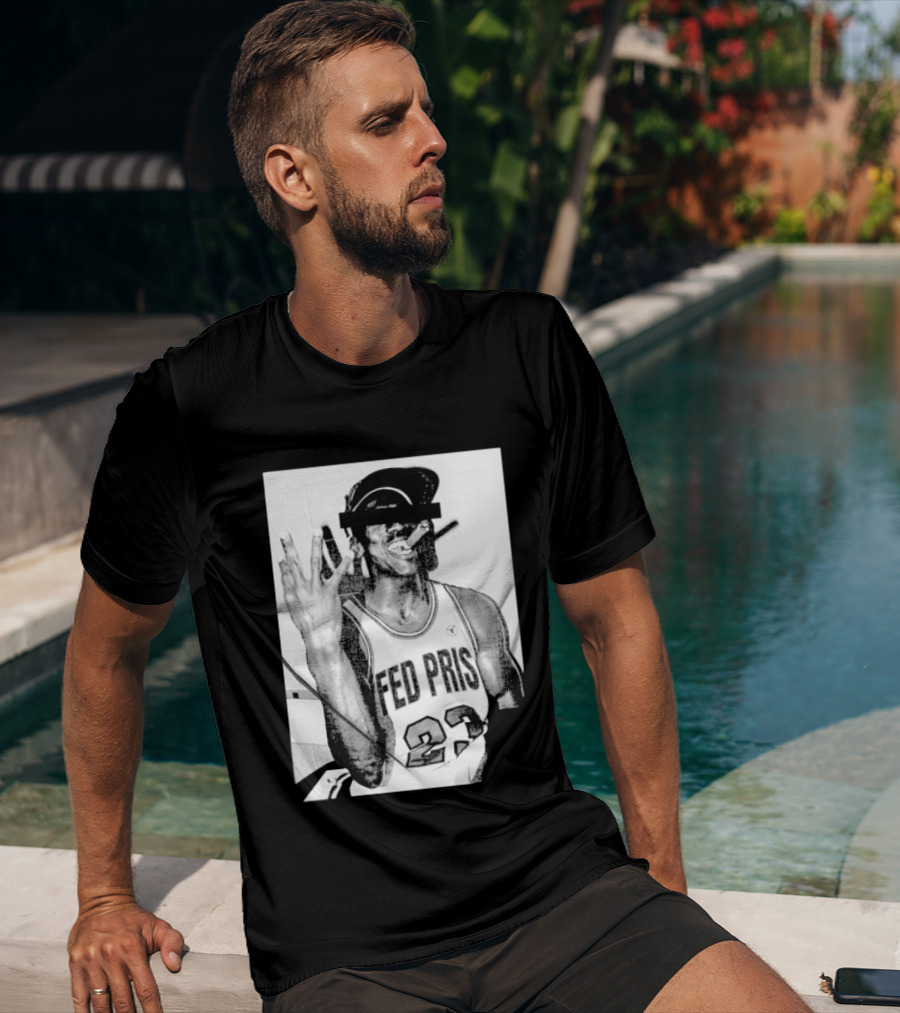 Greg Puciato Fed Pris 23 Censored Basketball Icon Cigarette T-Shirt