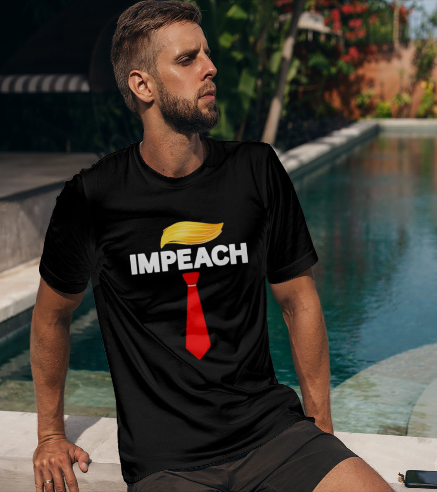Impeach Trump Protest Red Tie And Hair T-Shirt