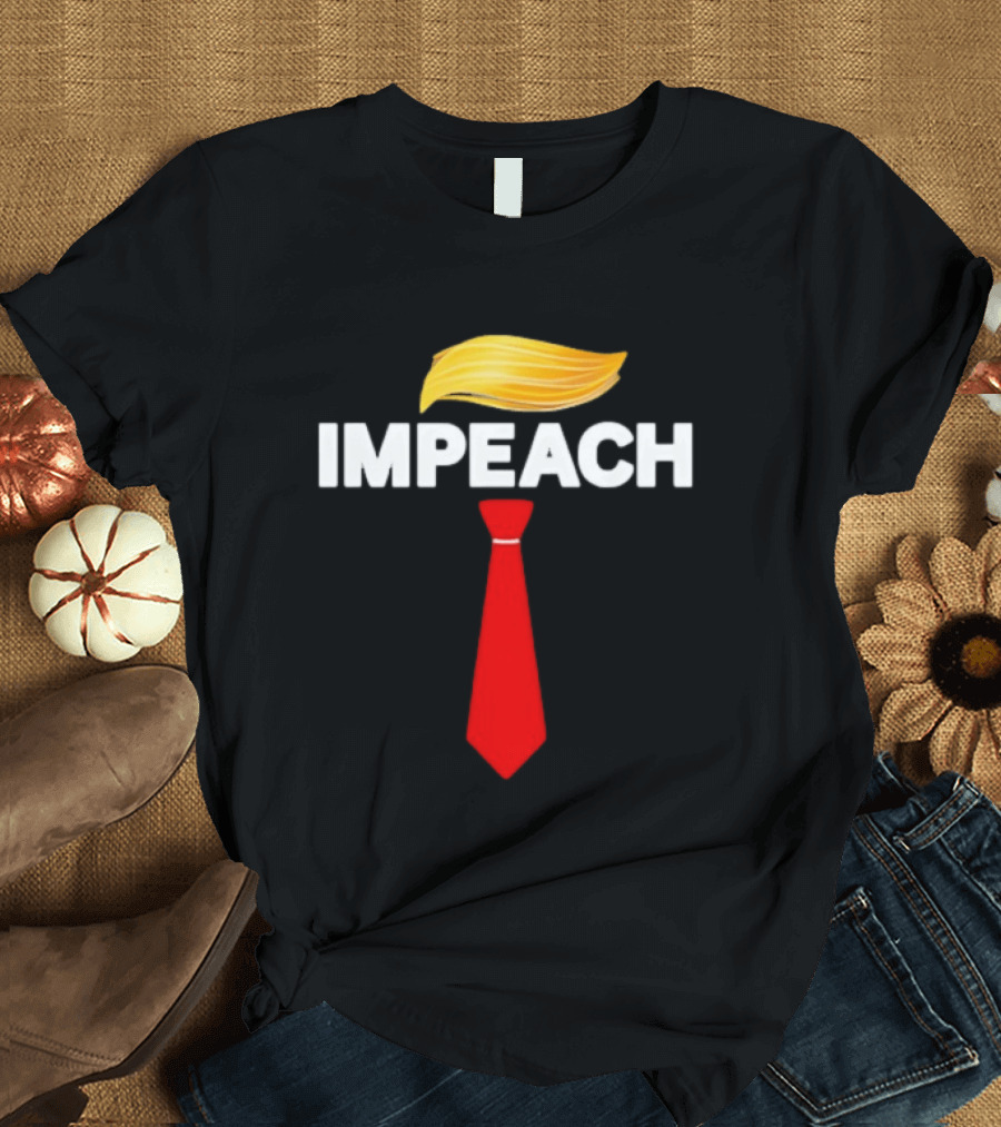 Impeach Trump Protest Red Tie and Hair T-Shirt