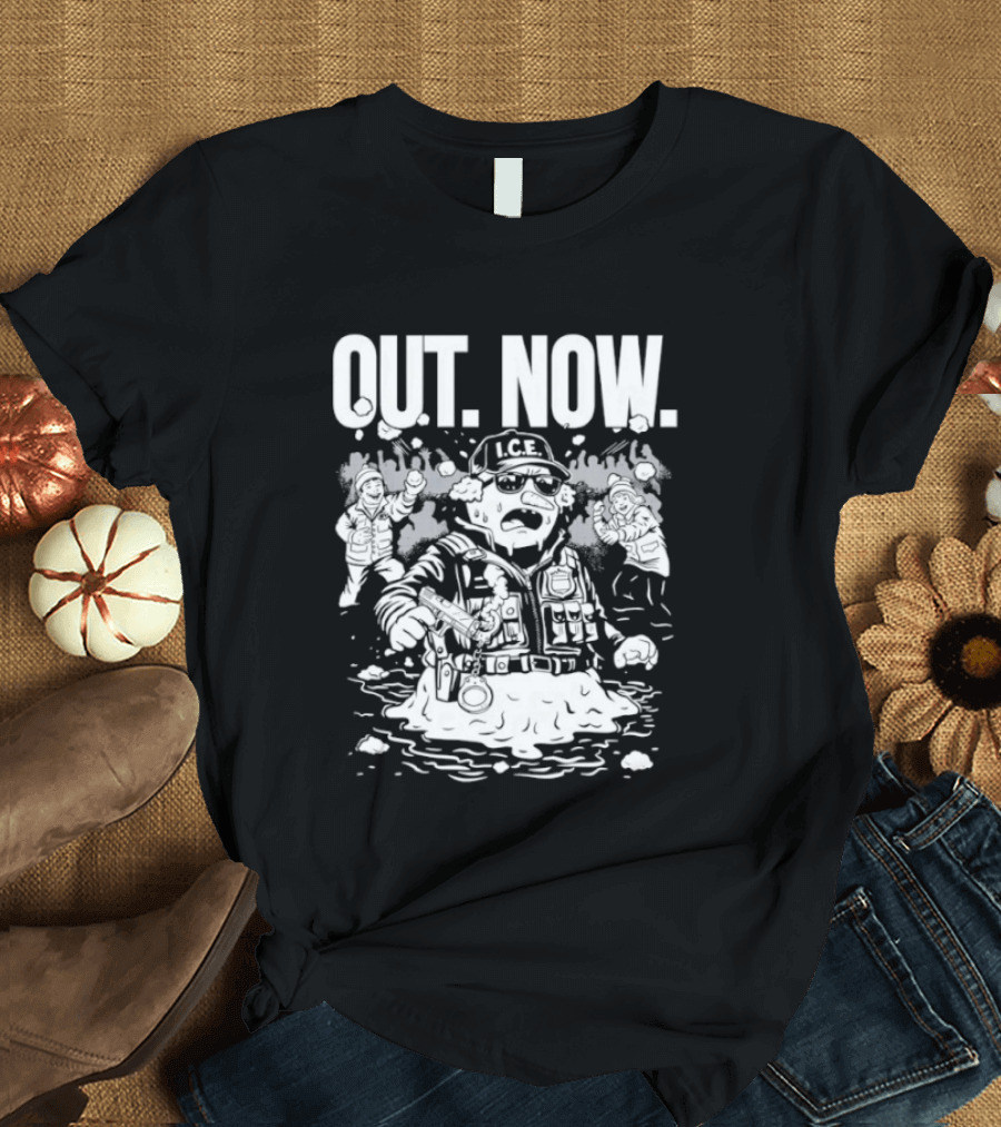 OUT NOW I.C.E. Flooded Streets Political Commentary T-Shirt