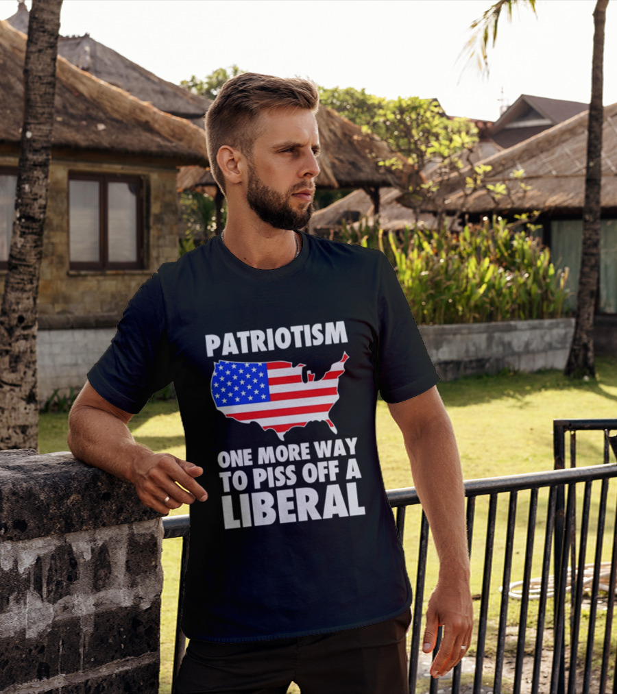 Patriotism America Flag Map One More Way To Piss Off A Liberal T-Shirt