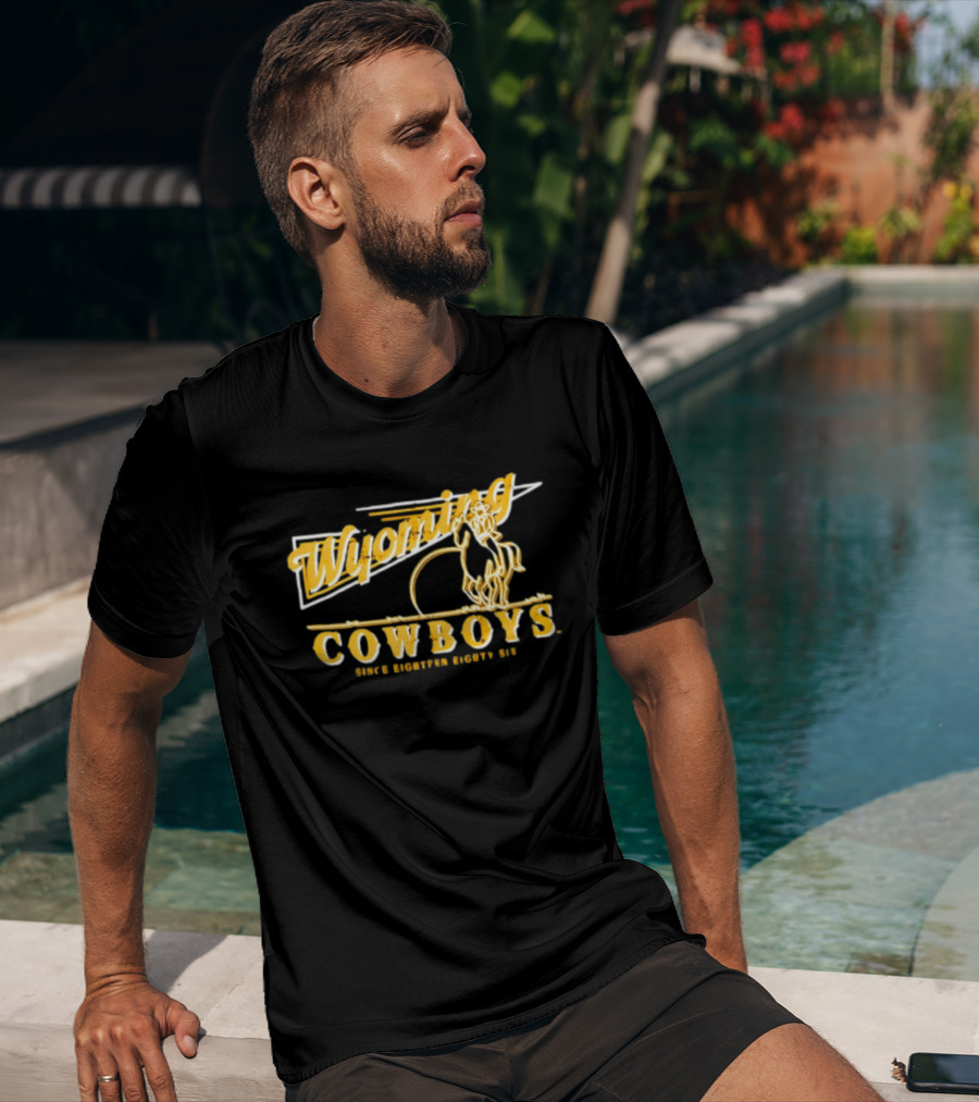 Wyoming Cowboys Since Eighteen Eighty Six Vintage Cowboy Riding T-Shirt