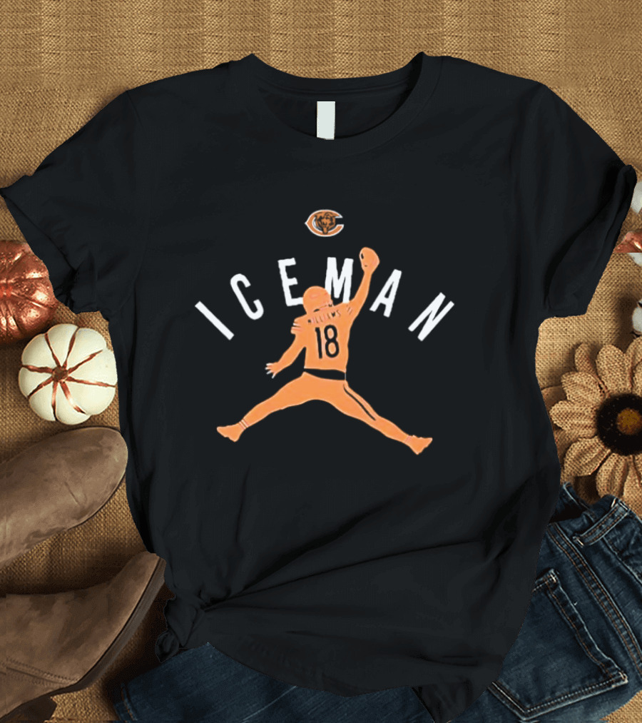 Caleb Williams Chicago Bears Iceman Jumpman 18 Football T-Shirt